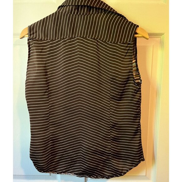 Miu Miu chevron striped satin sleeveless button top - Picture 2 of 2